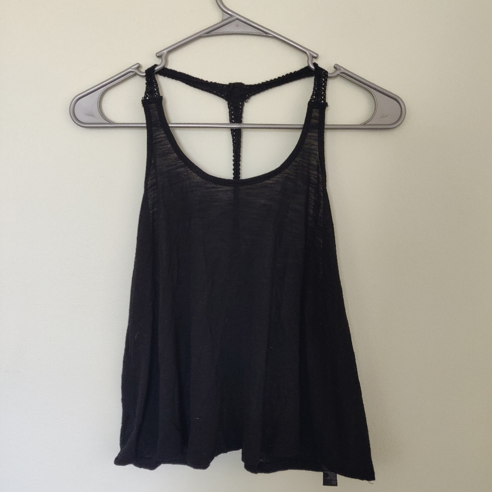 Forever 21 black, lace straps tank top